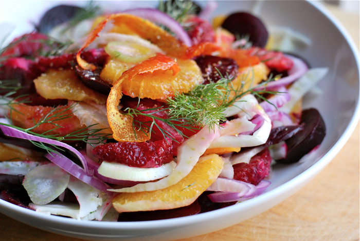 blood orange, beet and fennel salad