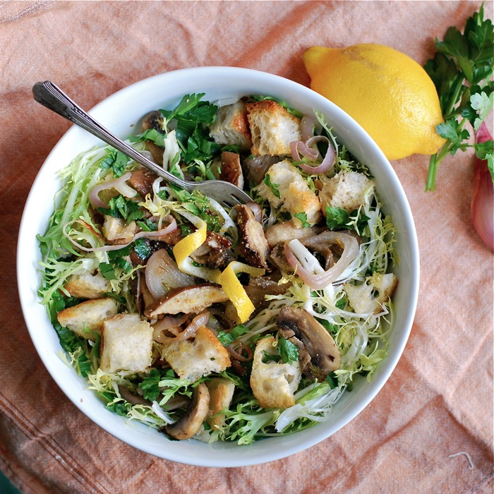 frisee mushroom salad 2 frisee mushroom salad