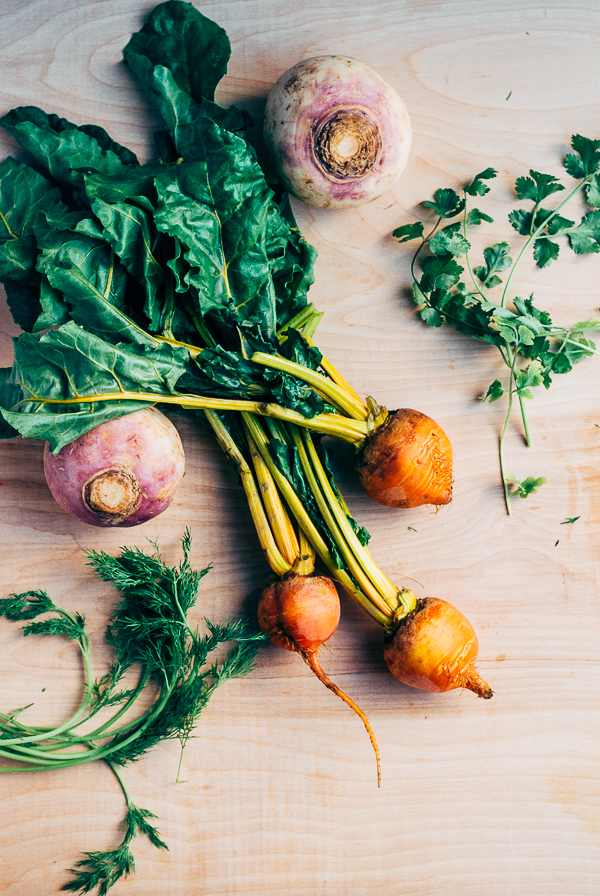 roasted golden beet and turnip salad with green goddess dressing // brooklyn supper