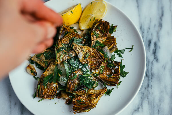roasted baby artichokes and pearl onions // brooklyn supper
