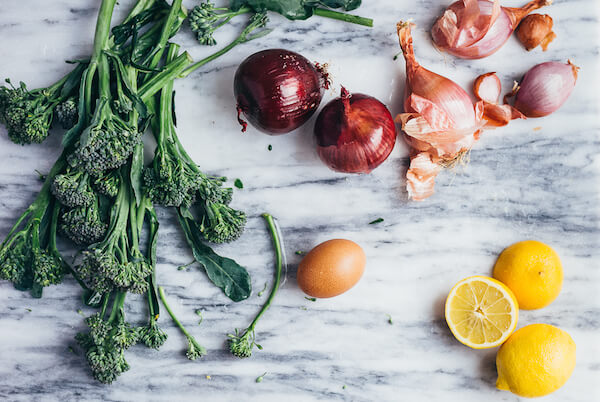 roasted broccolini and red onion with lemony aioli  / brooklyn supper 