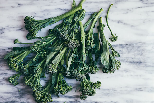 roasted broccolini and red onion with lemony aioli / brooklyn supper
