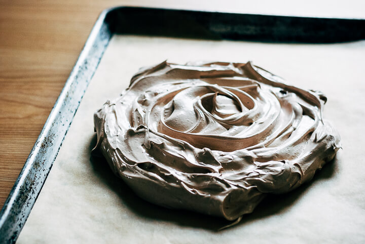 chocolate pavlova with cherries and mulberries // brooklyn supper