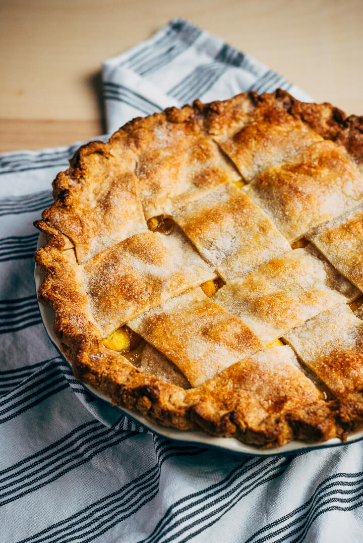 wide lattice peach pie with tarragon butter // brooklyn supper