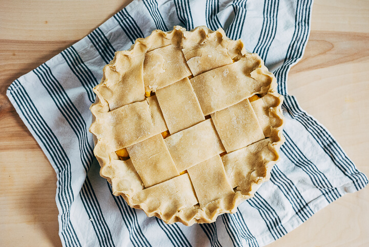 wide lattice peach pie with tarragon butter // brooklyn supper