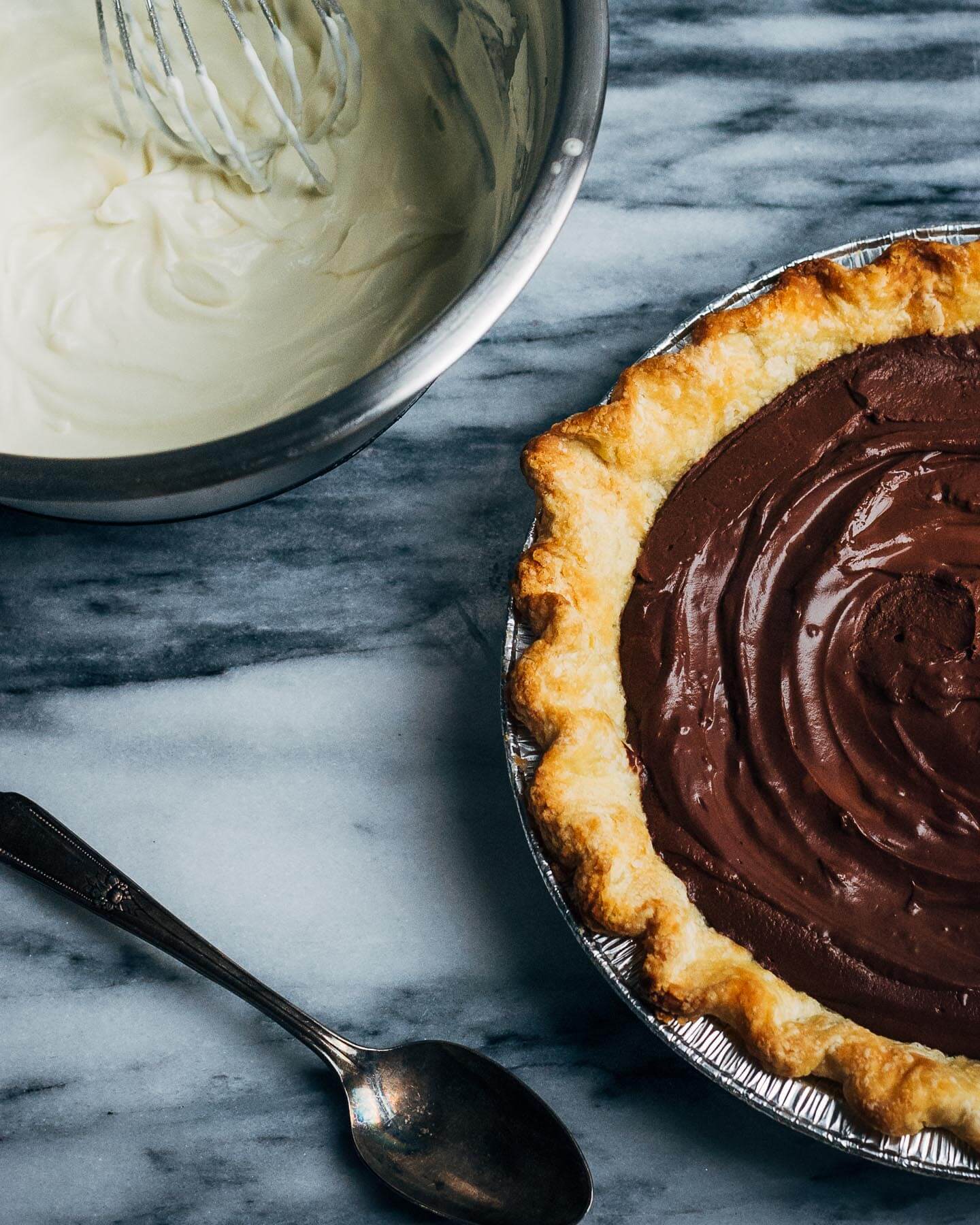 bittersweet chocolate pudding pie with dark rum // brooklyn supper