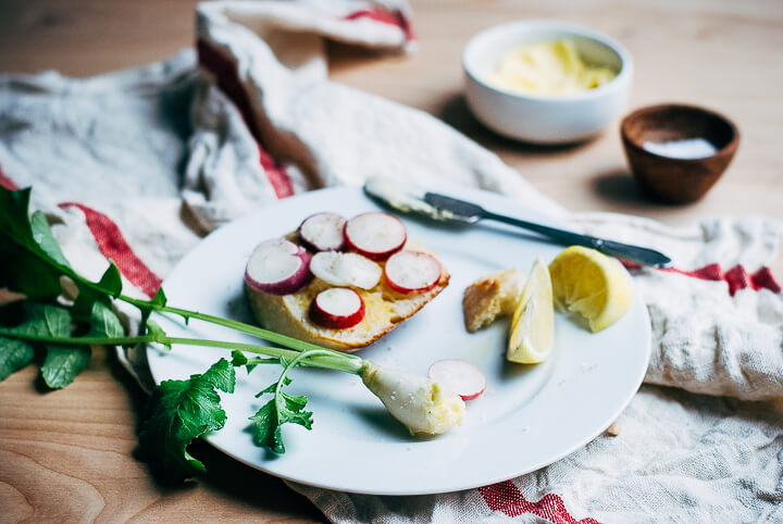 radish toasts with lemon butter // brooklyn supper