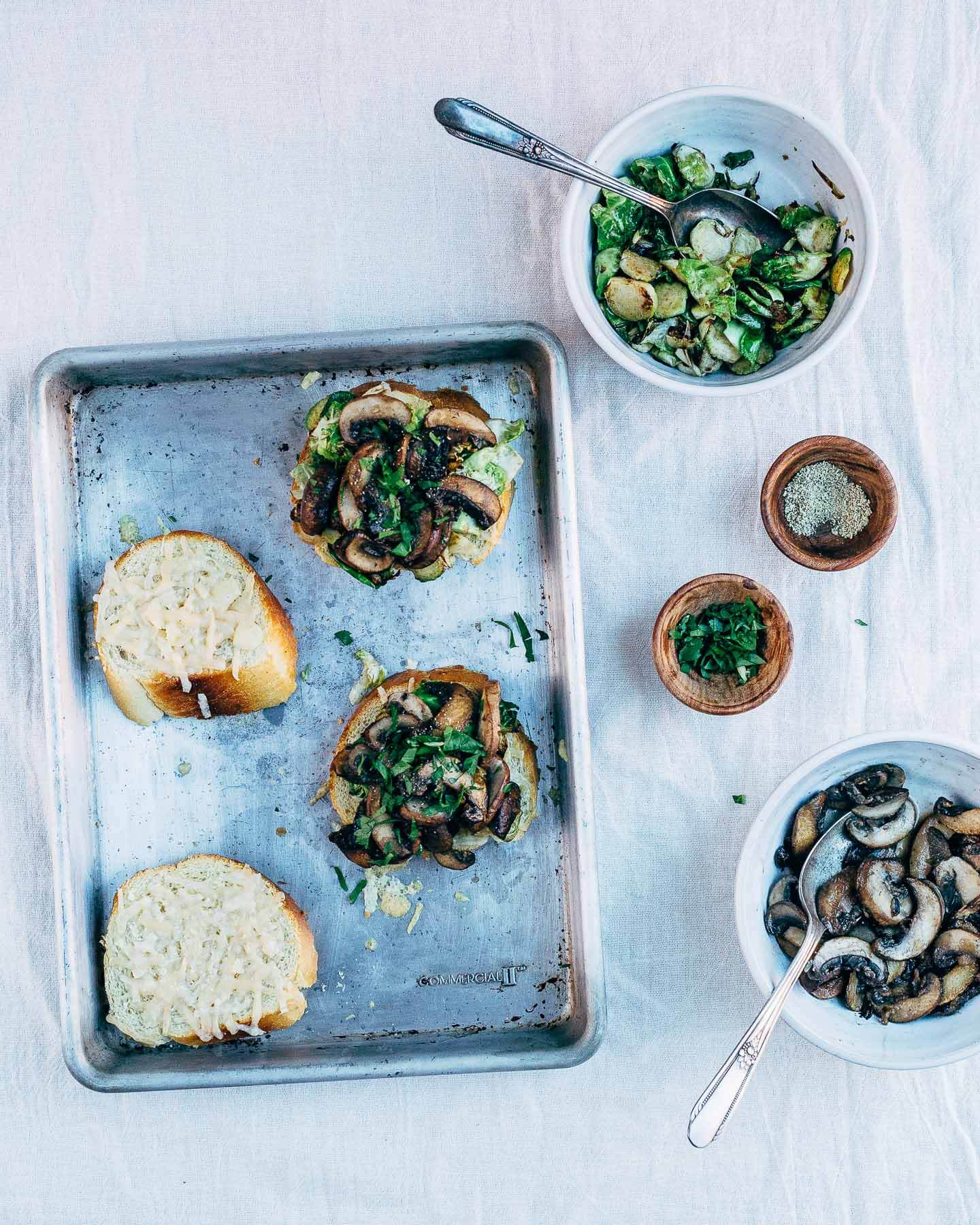 brussels sprout and mushroom grilled cheese // brooklyn supper