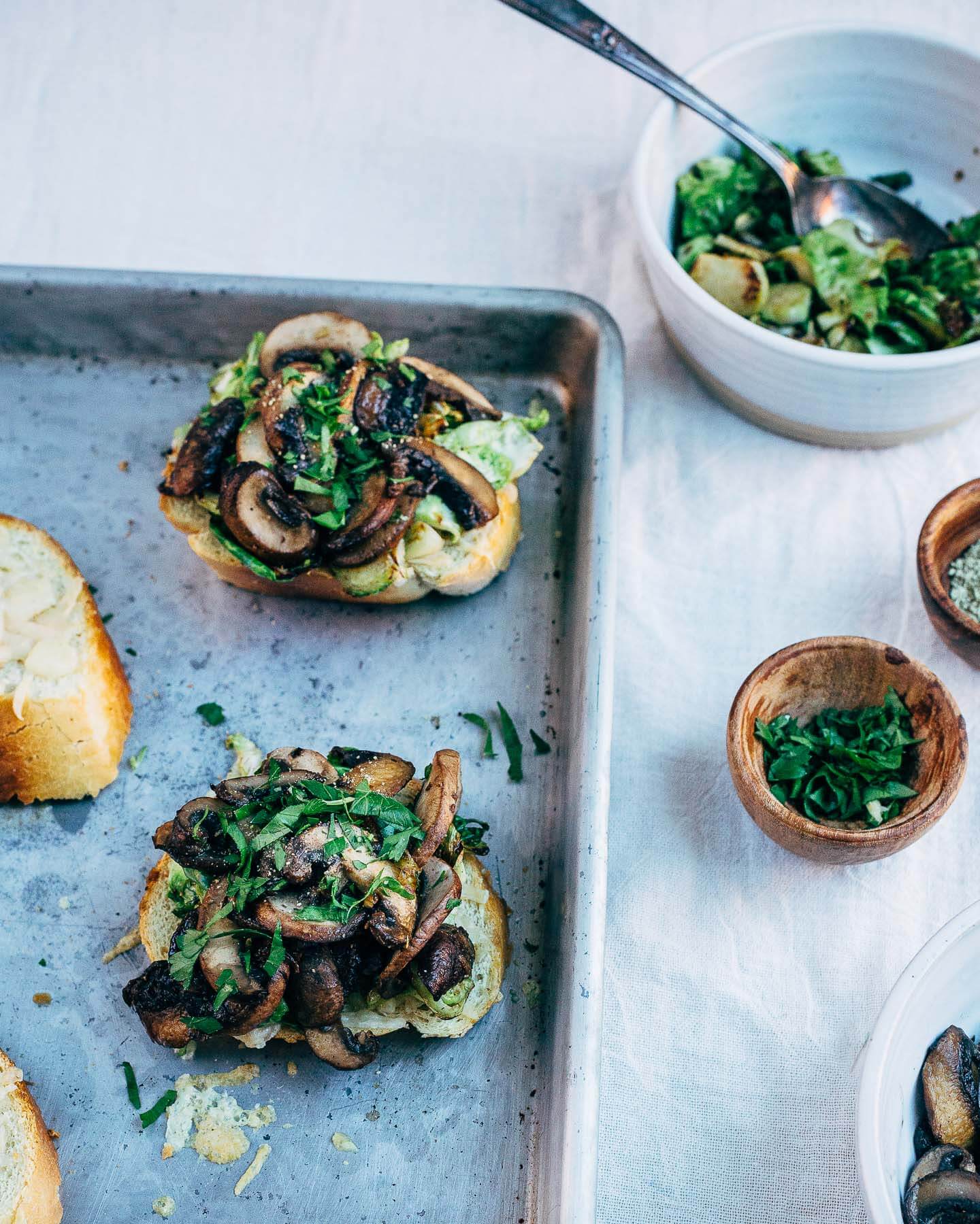 brussels sprout and mushroom grilled cheese // brooklyn supper