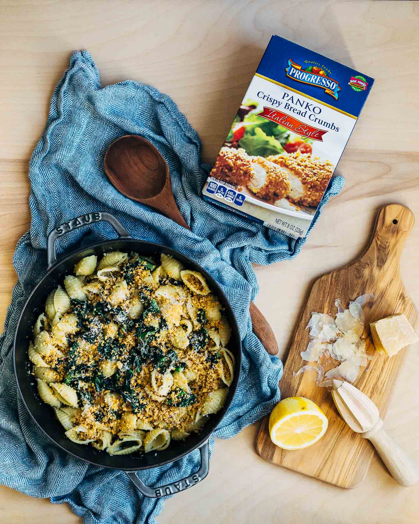 lacinato kale pasta with parmesan and breadcrumbs // brooklyn supper