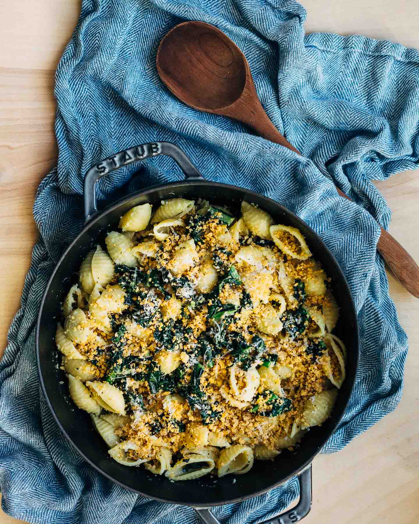 lacinato kale pasta with parmesan and breadcrumbs // brooklyn supper