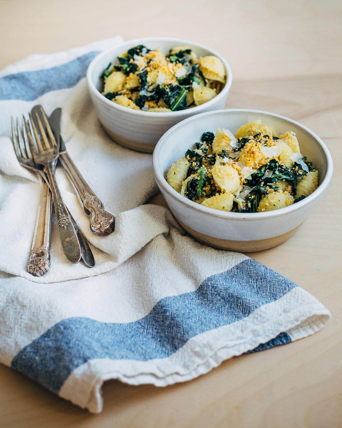 lacinato kale pasta with parmesan and breadcrumbs // brooklyn supper