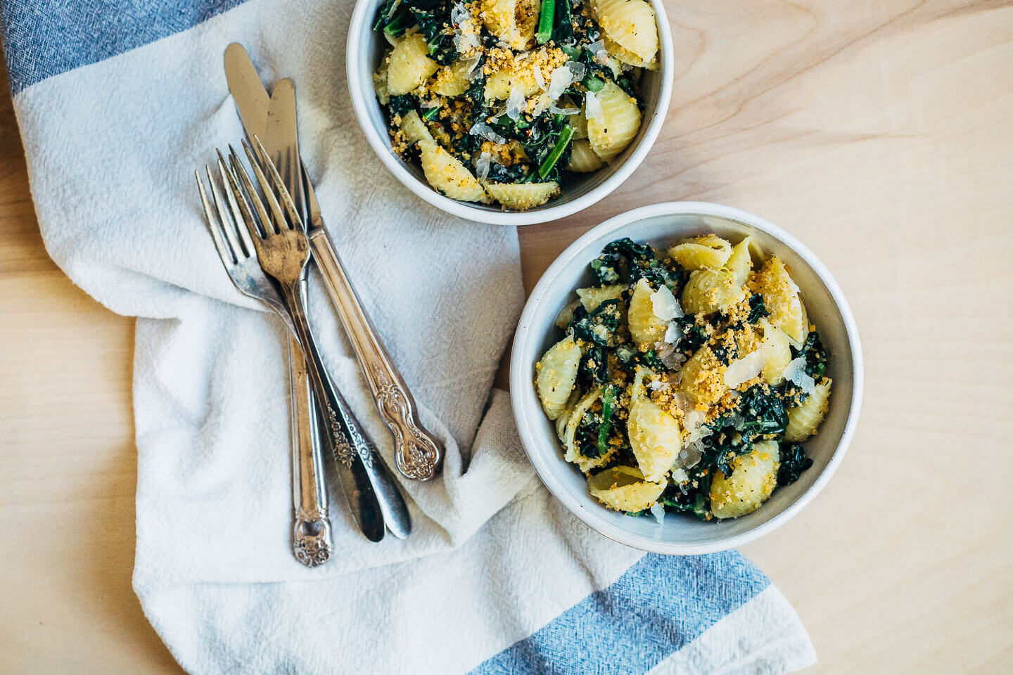 lacinato kale pasta with parmesan and breadcrumbs // brooklyn supper