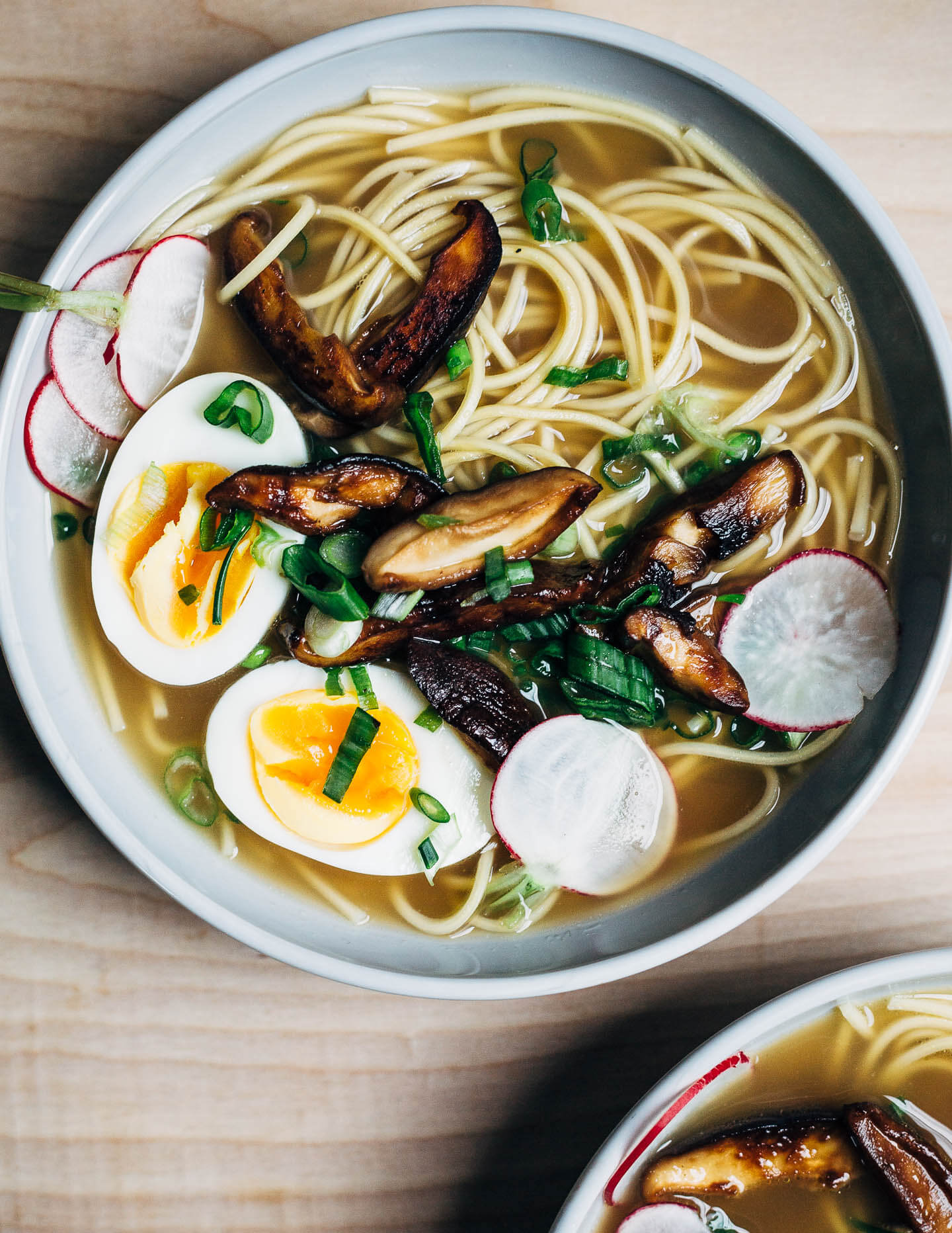 Simple ramen made with pork bone broth. 
