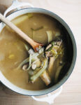 Everything you need to make rich, incredibly flavorful pork bone broth at home using raw pork bones either on the stove top or in an electric pressure cooker, or repurposing leftover pork bones for a simpler pork bone broth.