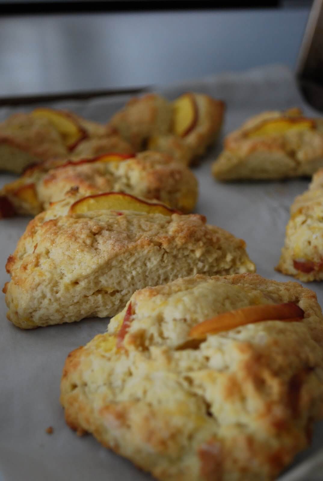 Cream from a local dairy and farm fresh peaches make this simple peach scone recipe a standout. Perfect for a summer brunch or as a complement to your morning cup of tea. 