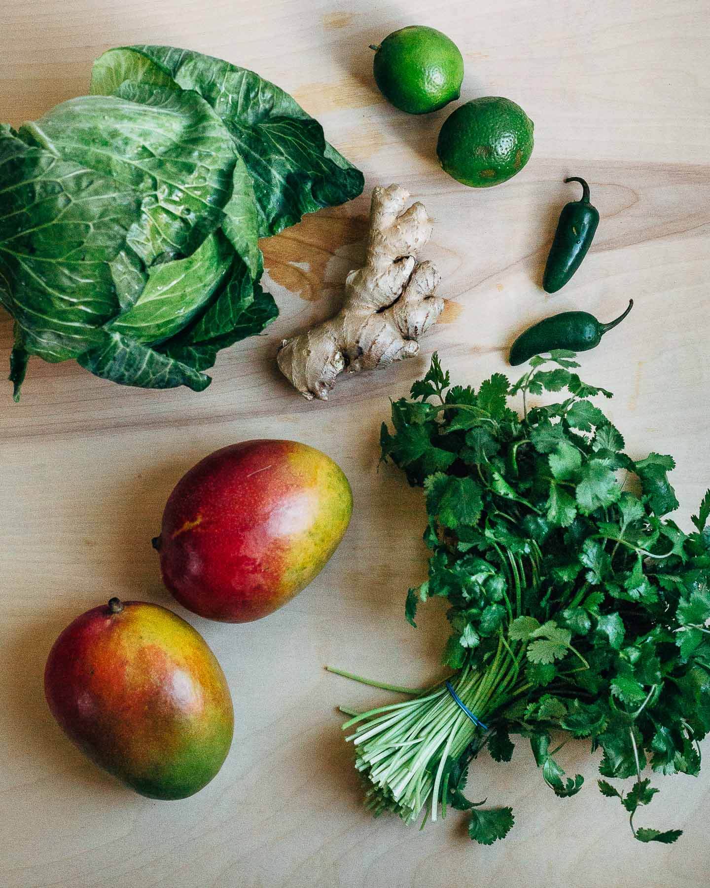 mango slaw with roasted garlic lime dressing // brooklyn supper