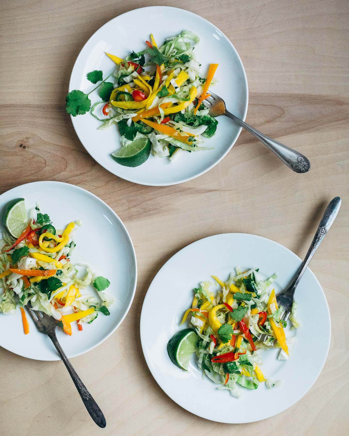 mango slaw with roasted garlic lime dressing // brooklyn supper