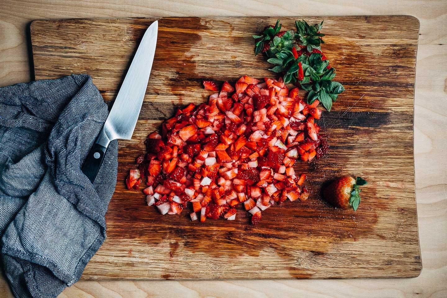 roasted poblano strawberry salsa // brooklyn supper