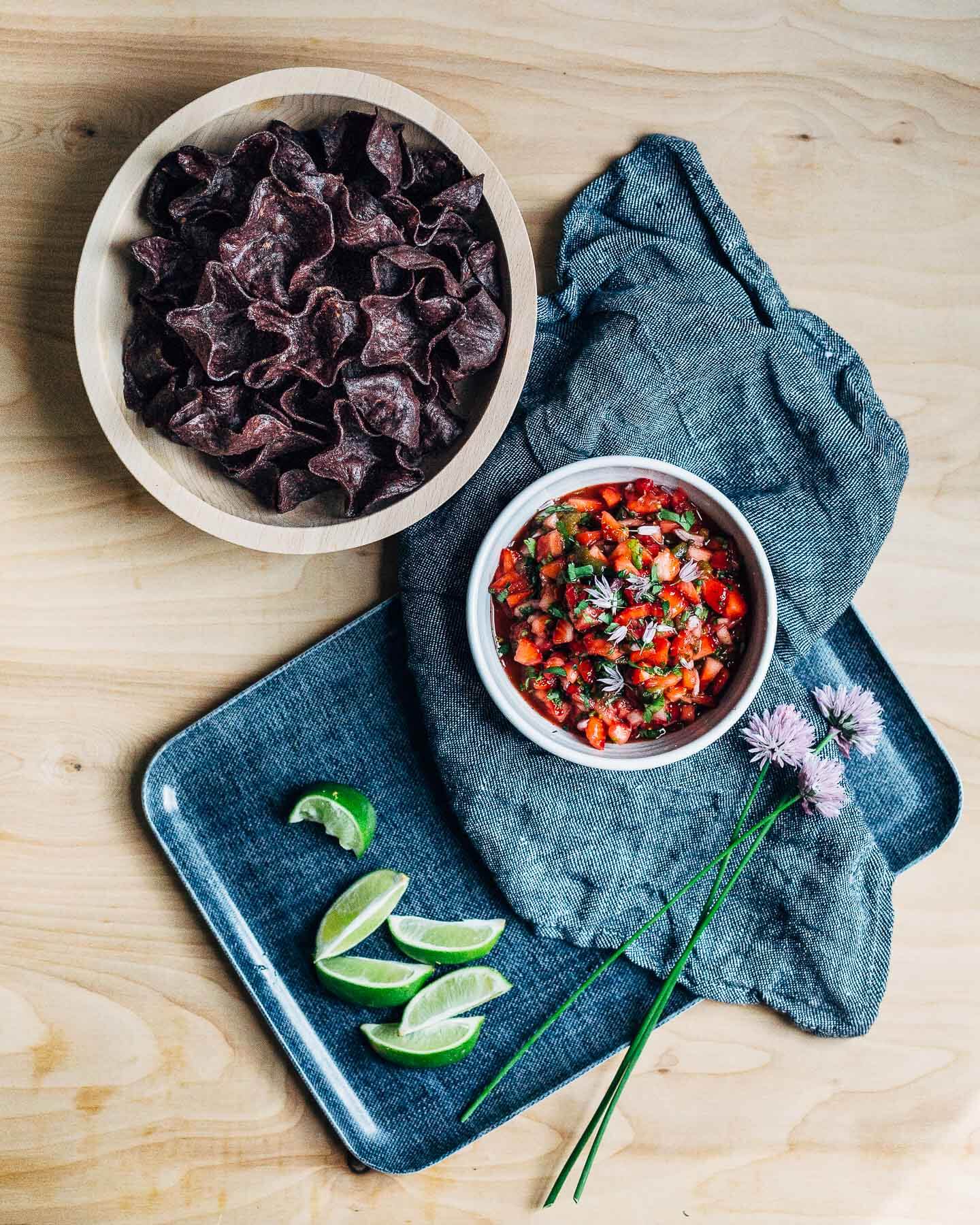 roasted poblano strawberry salsa // brooklyn supper