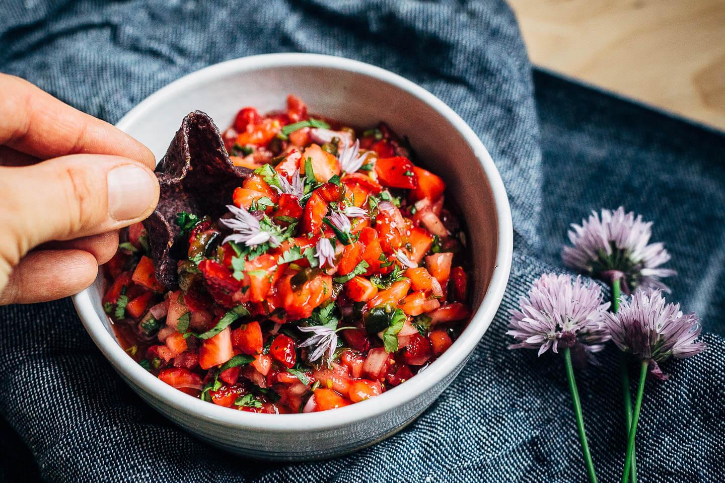 roasted poblano strawberry salsa // brooklyn supper