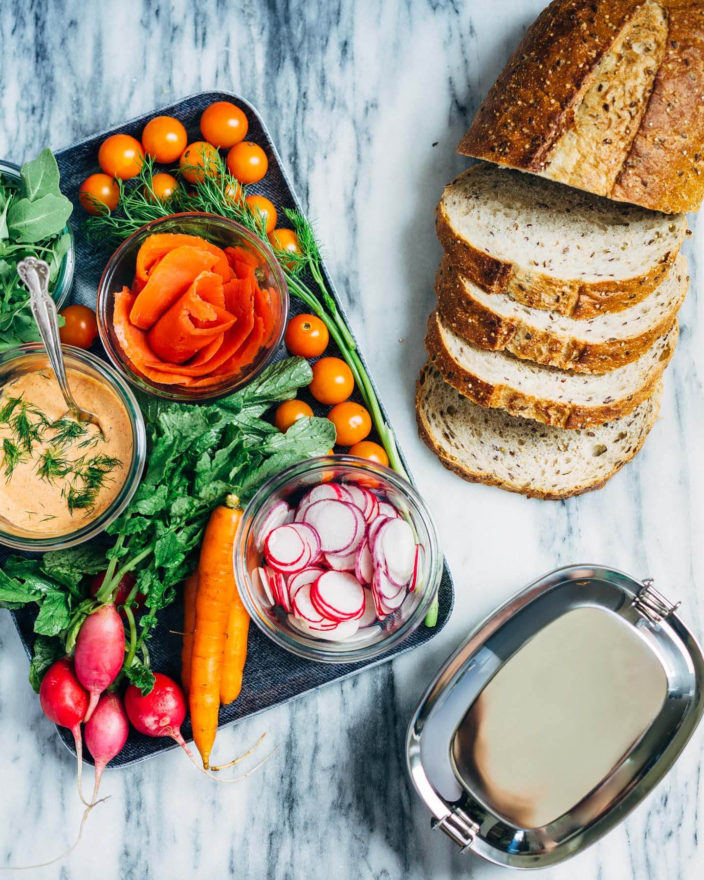 roasted red pepper and smoked salmon sandwiches // brooklyn supper