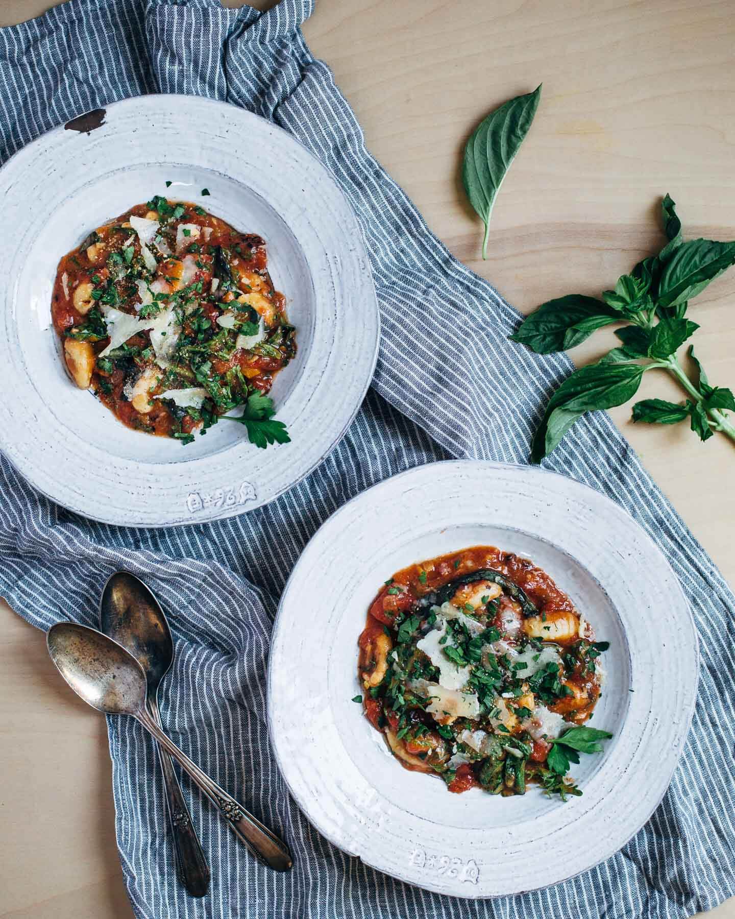 tomato gnocchi stew with greens // brooklyn supper