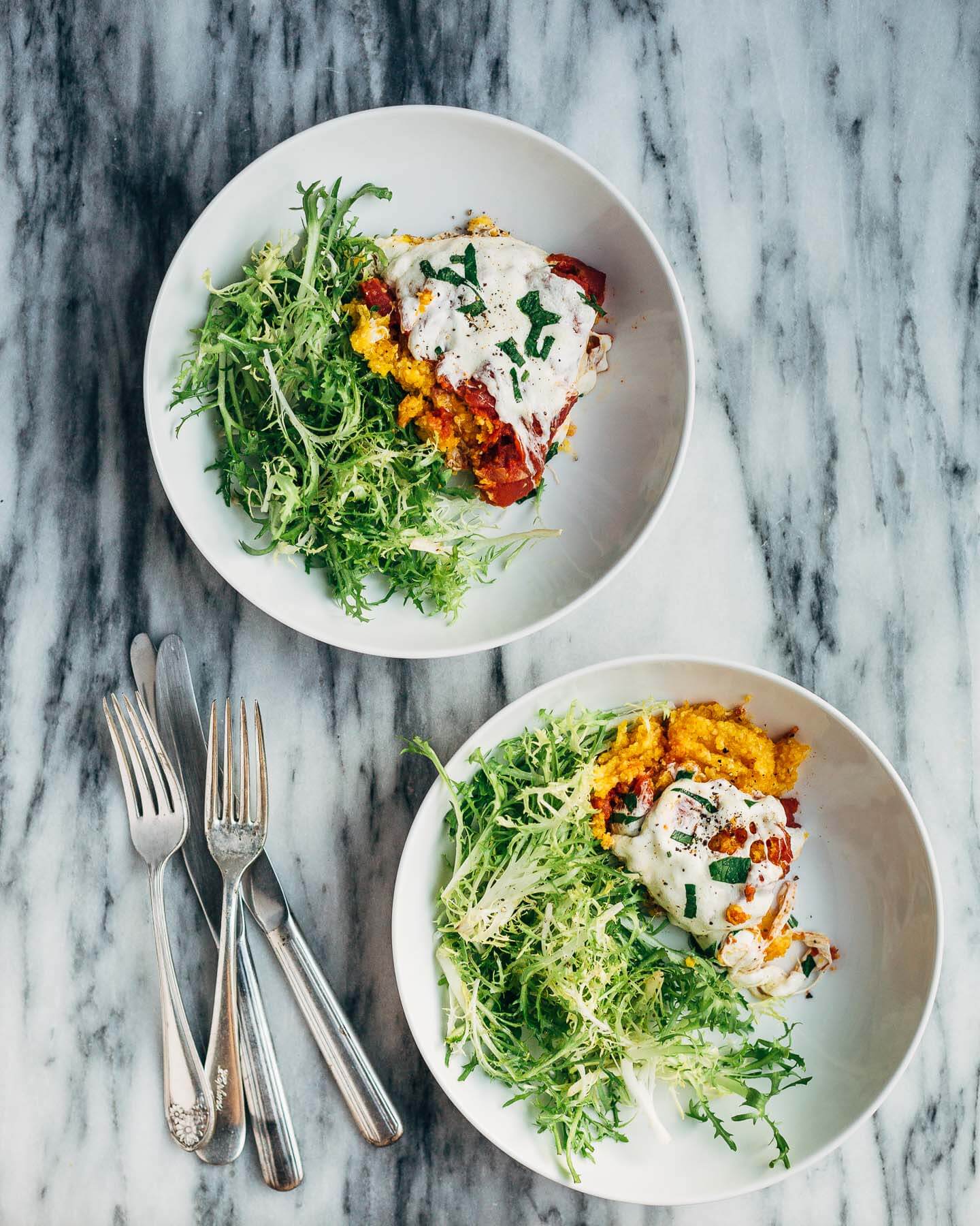 butternut squash polenta with tomatoes and mozzarella // brooklyn supper