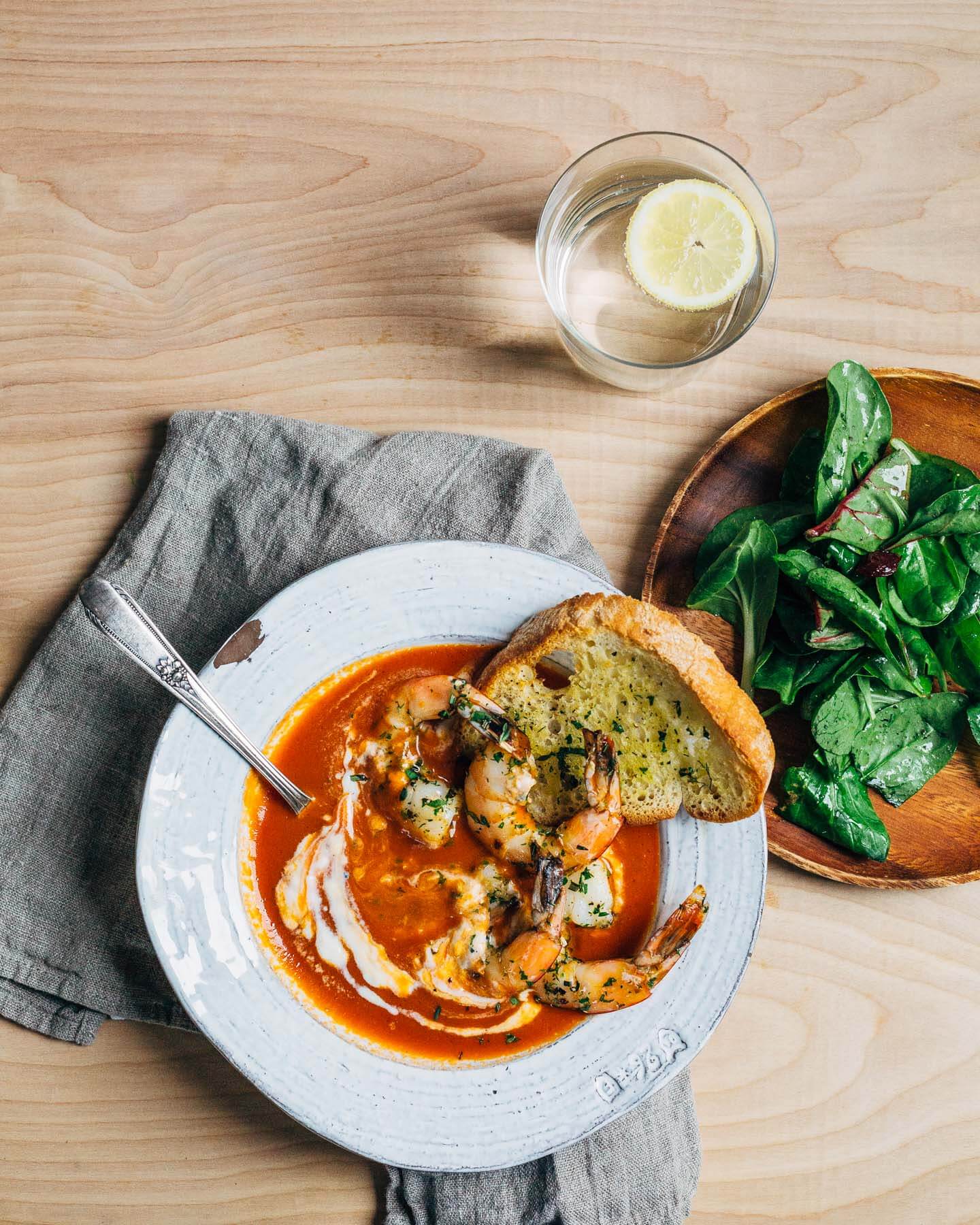 tomato soup with herbed roasted shrimp // brooklyn supper