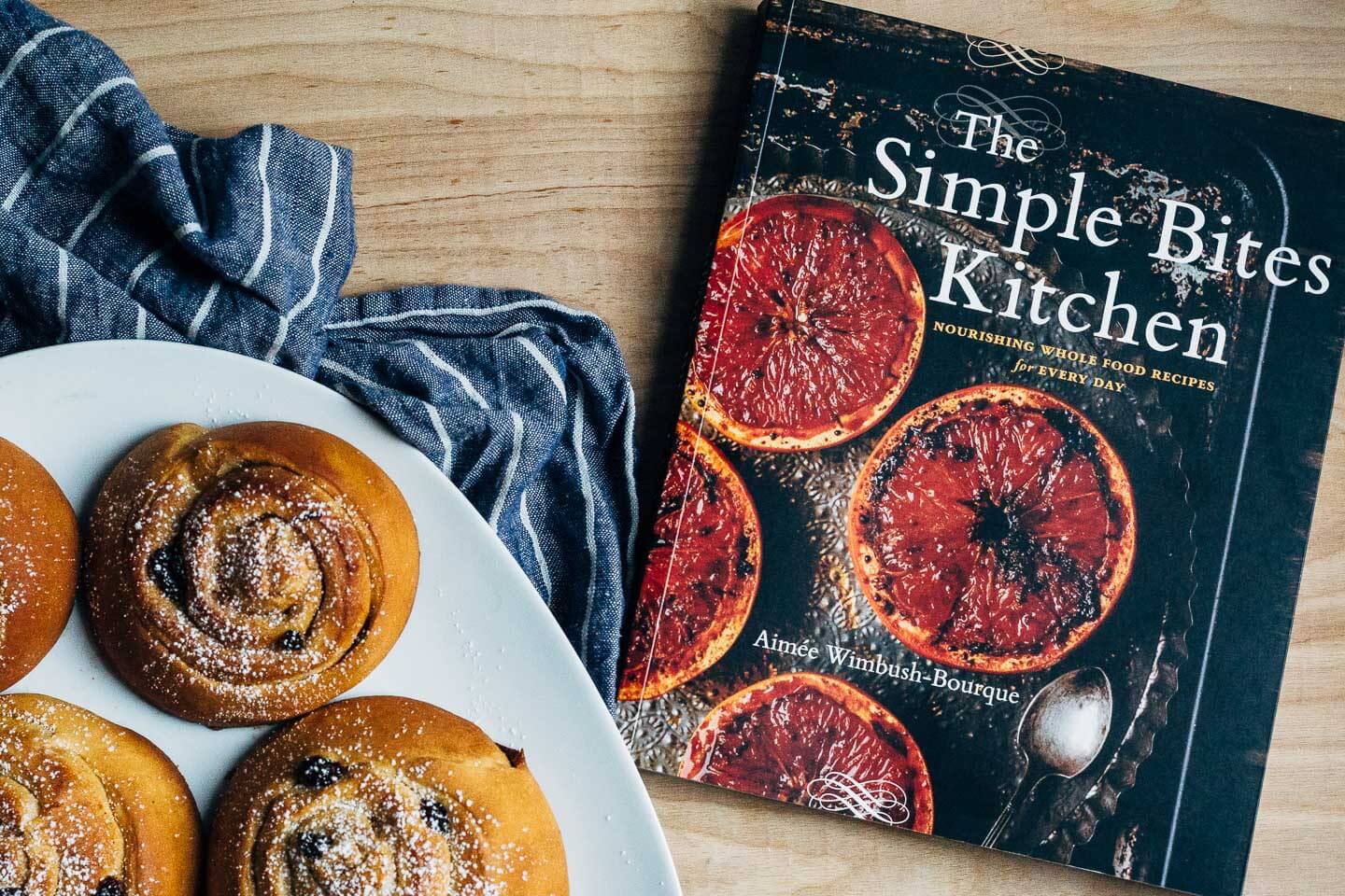 Stretchy, chewy overnight stollen swirl buns suffused with cardamom, cinnamon, and allspice, from Aimée Wimbush-Bourque's cookbook, The Simple Bites Kitchen.
