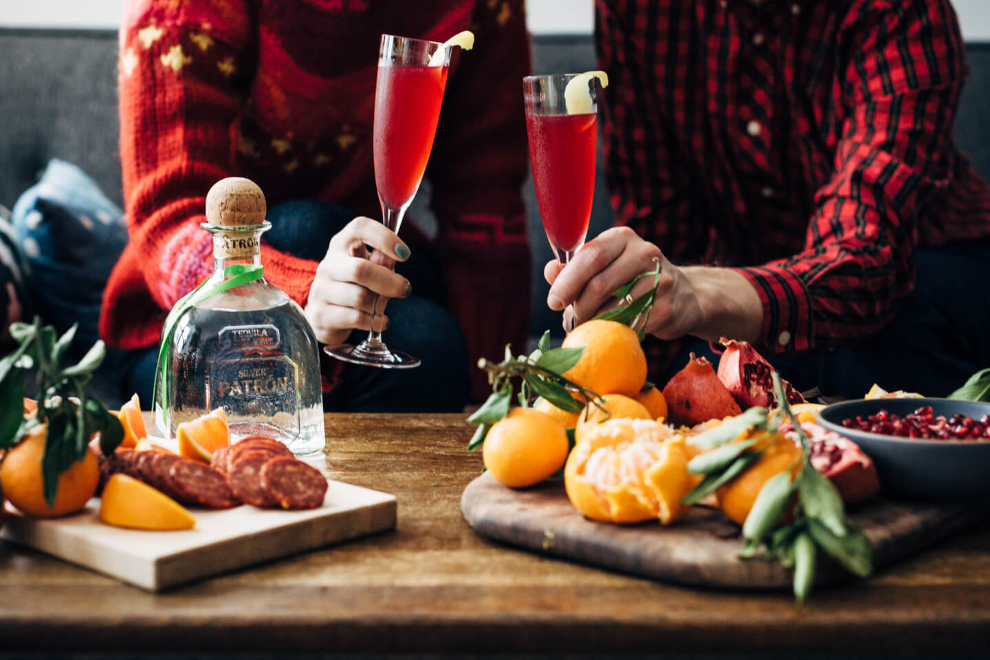 These Patrón Ruby Spritzer cocktails make for a wonderfully refreshing, jewel-toned drink perfect for the holiday season. 