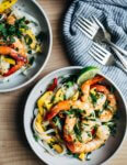 Fresh sliced mango and shrimp seared in coconut oil tossed with chilis, herbs, rice noodles, and a simple lime sauce makes for a nearly effortless, crazy flavorful weeknight meal.