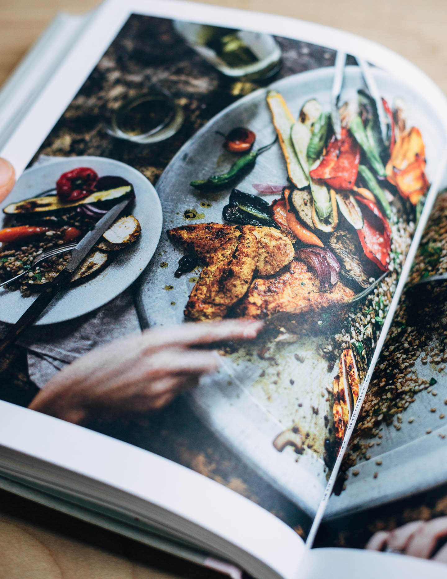 Grilled chicken platter from The Huckle and Goose Cookbook by Anca Toderic and Christine Lucaciu.