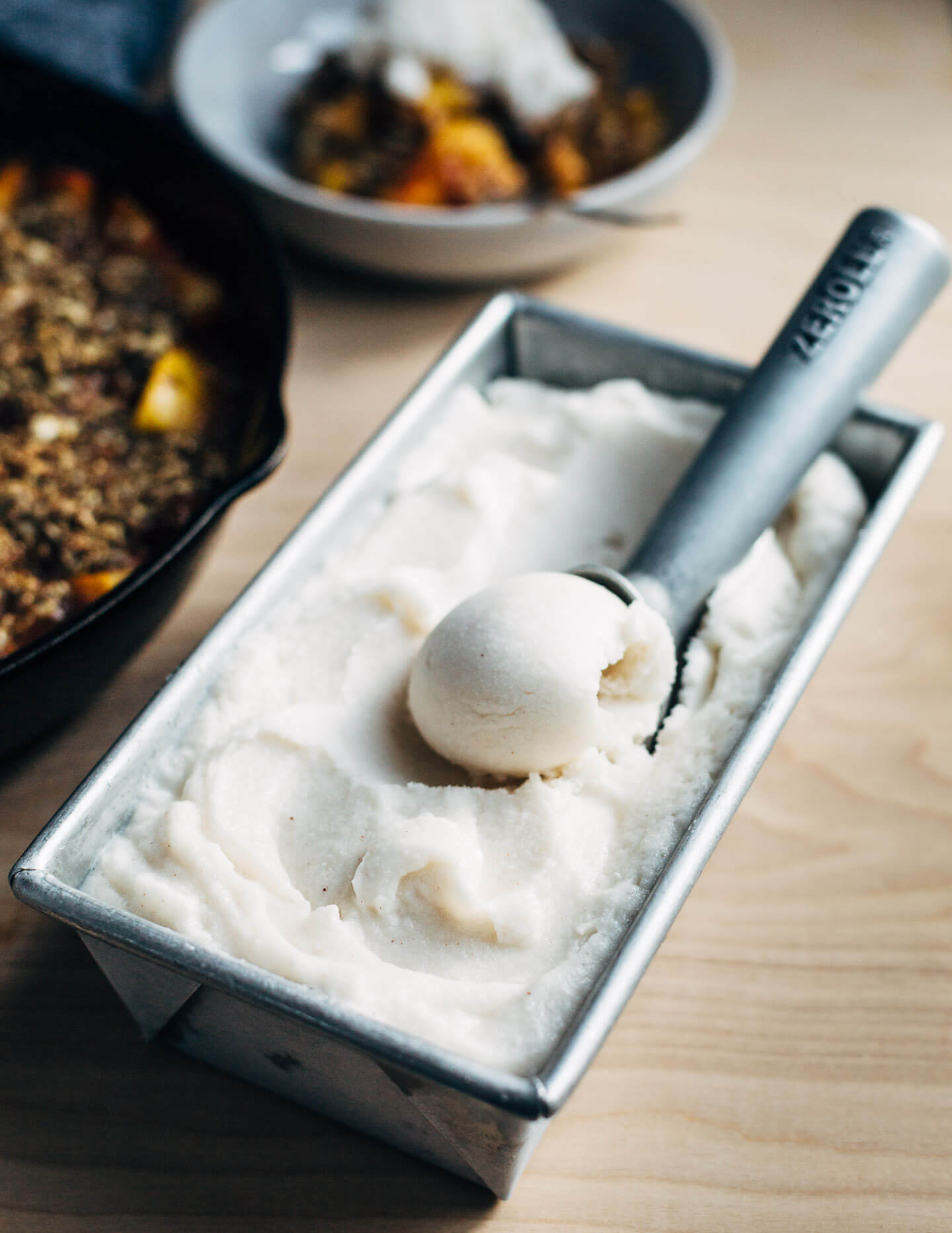 Masala chai-spiced vegan coconut sorbet. 