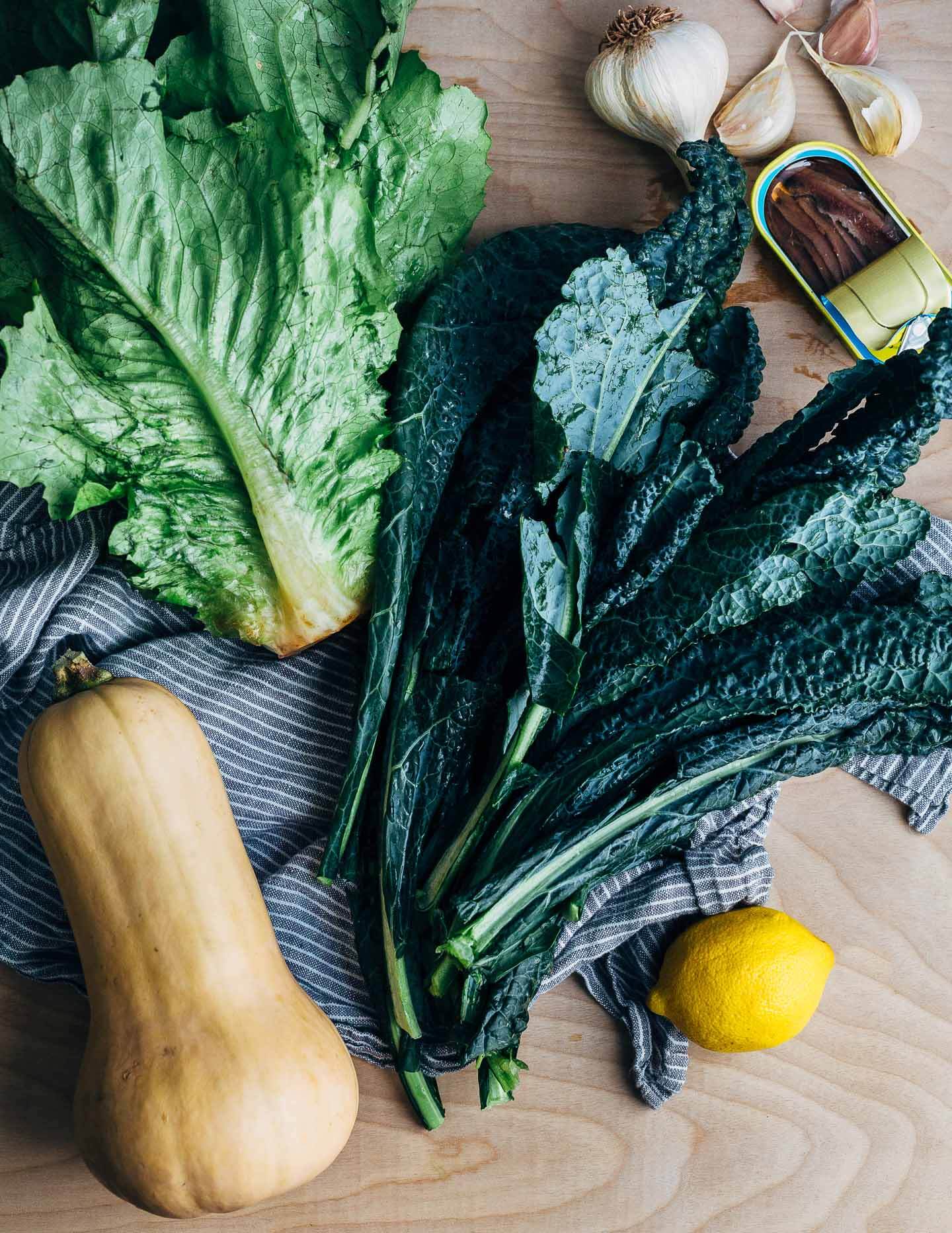 Kale Caesar ingredients