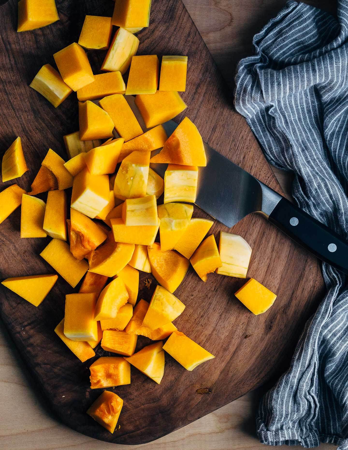 Getting ready to roast butternut squash