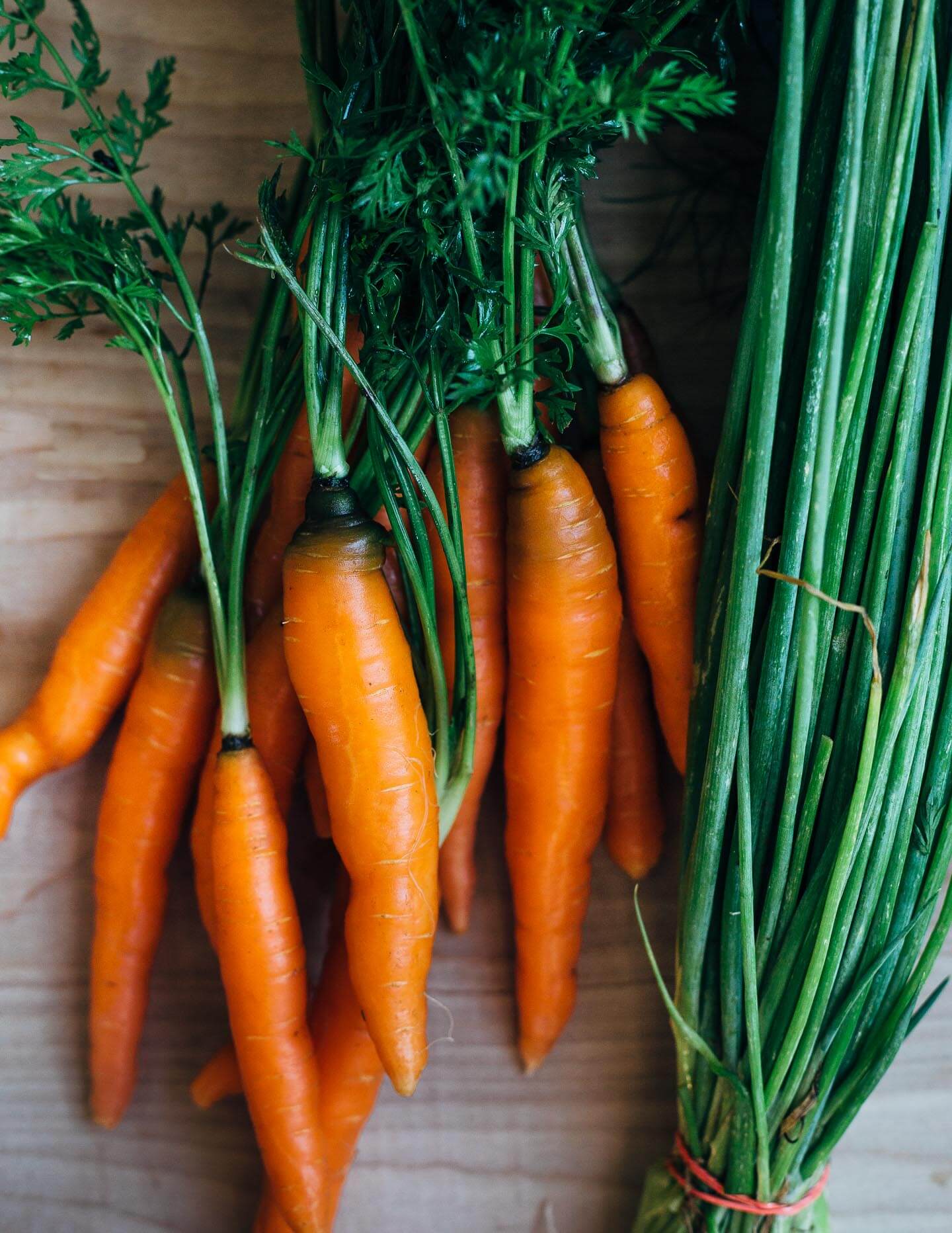 Fresh carrots and green onions.