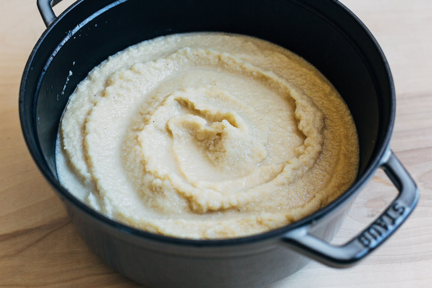 Cauliflower puree, ready to serve. 