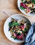 A lemony dried fig and farro salad is a perfect make-ahead side dish.
