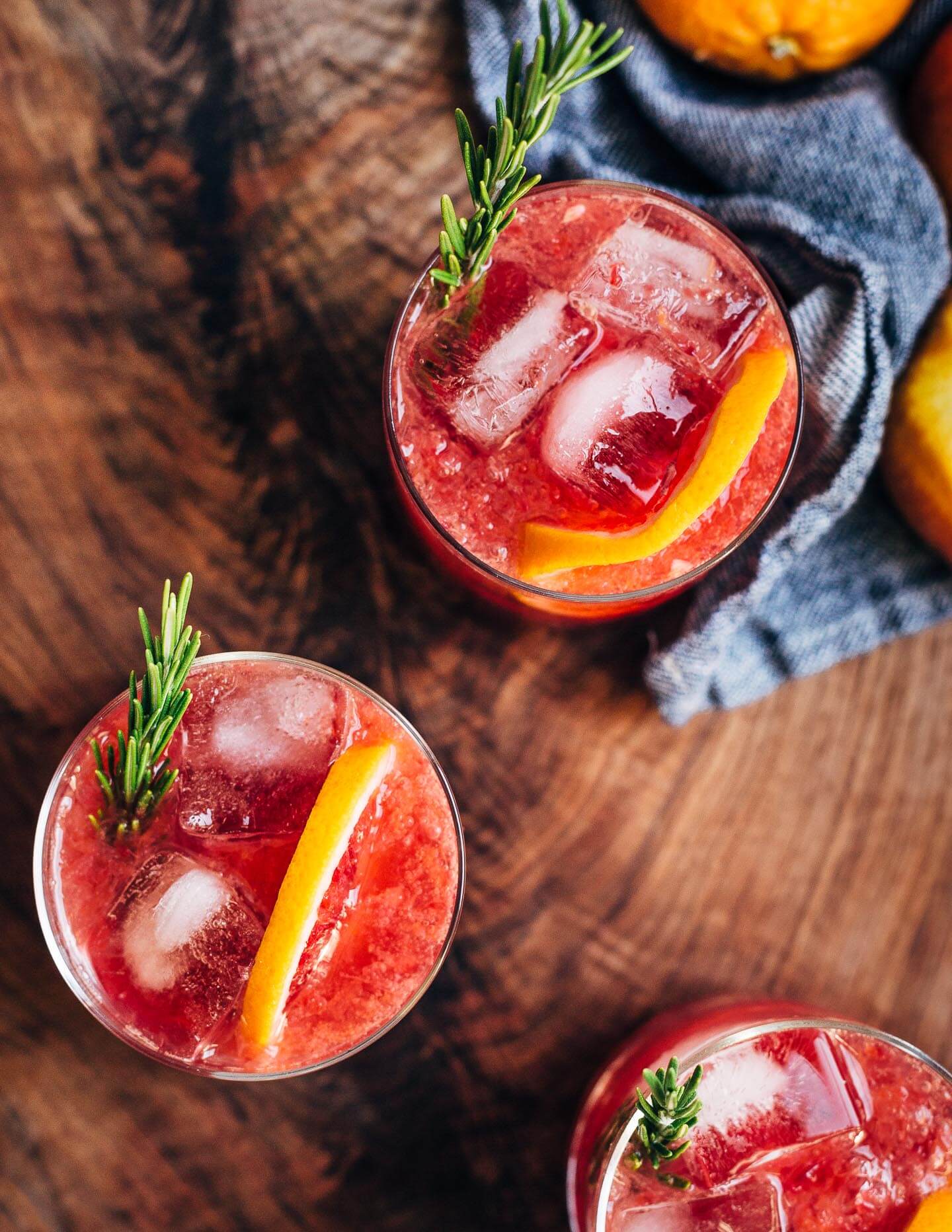 Blood orange spritzer mocktails