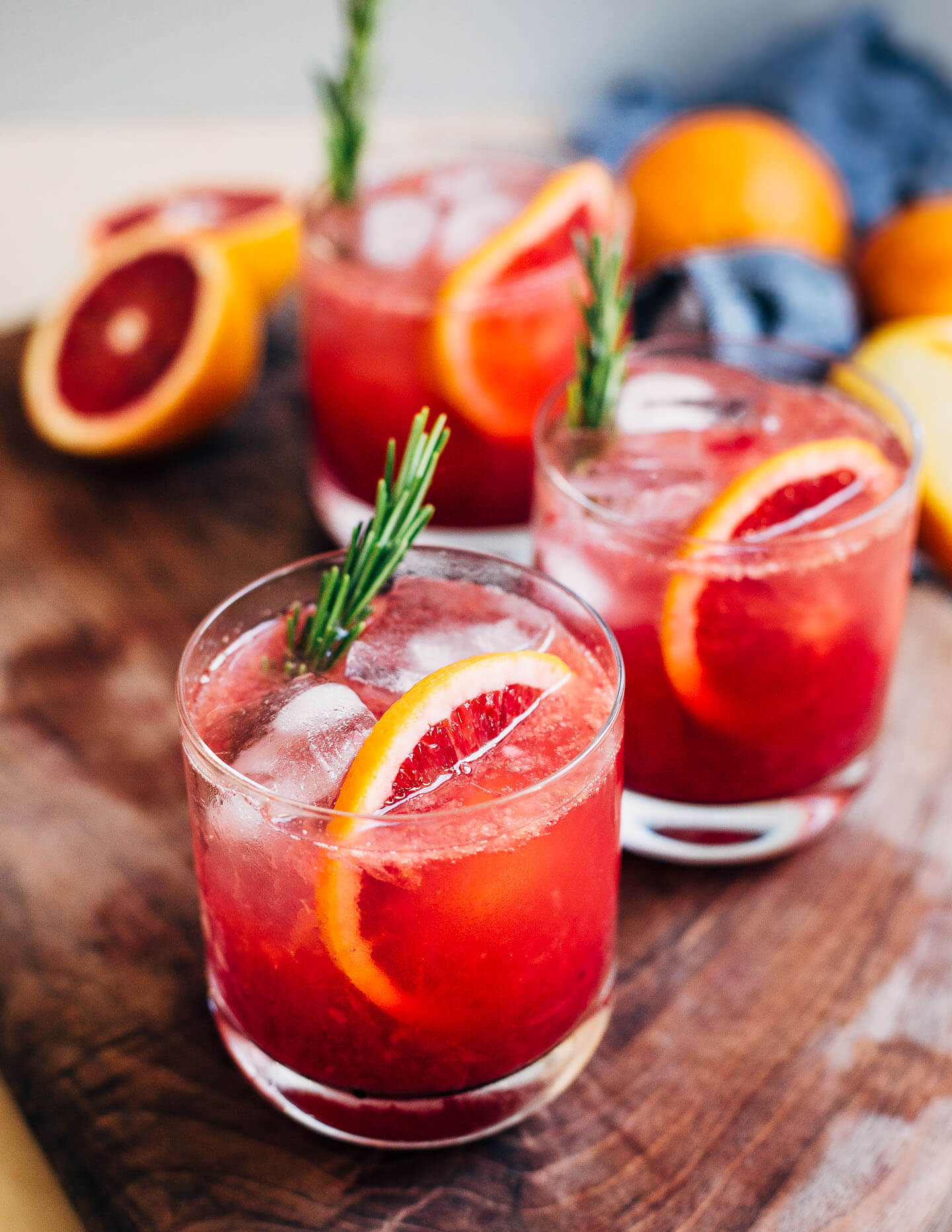 Refreshing non-alcoholic blood orange spritzers are an ideal sip for dry January or a new year reset. With fresh-squeezed blood orange juice and rosemary simple syrup, blood orange spritzer mocktails are a sunny counterpoint to January's chill.