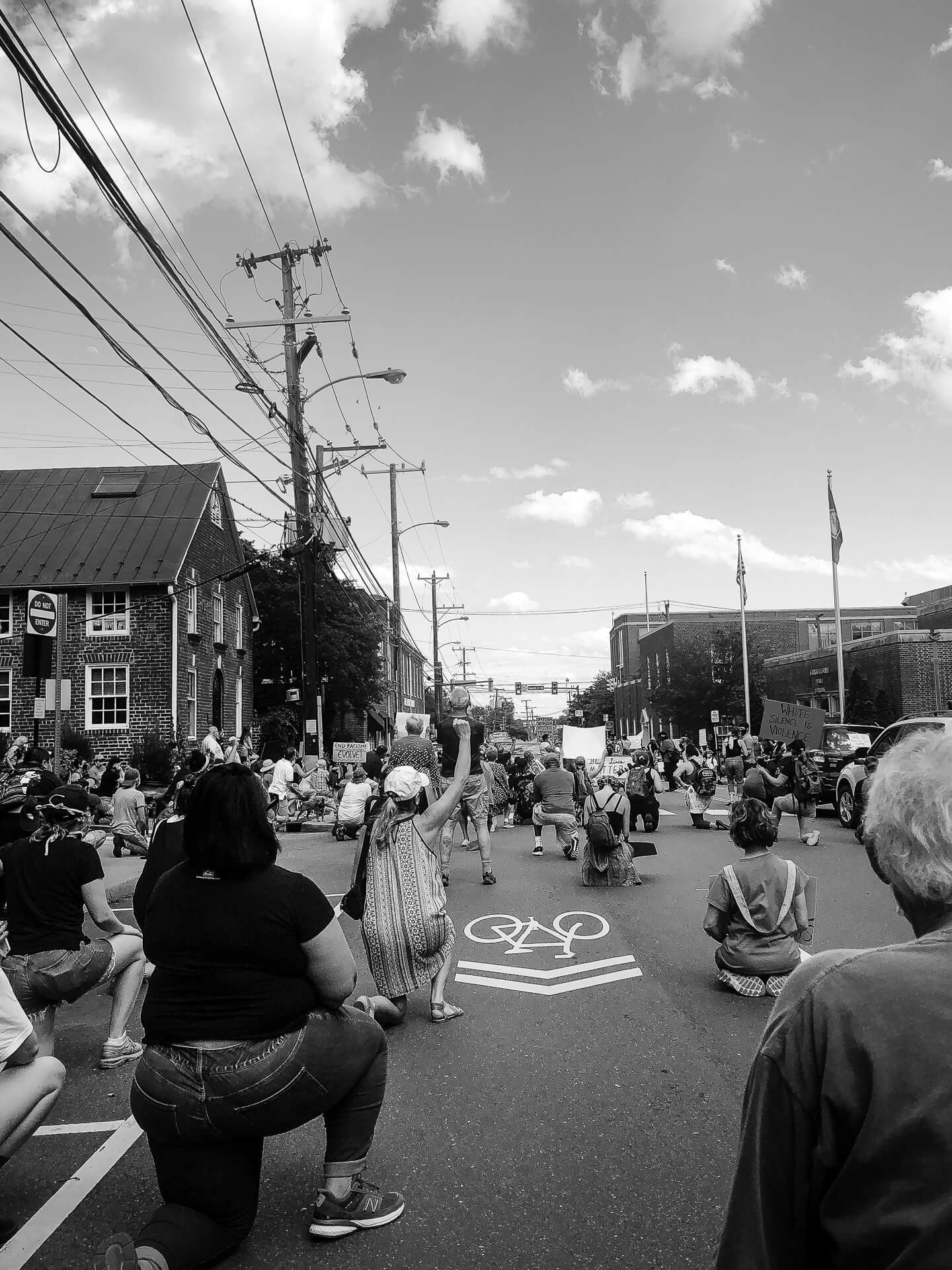 Black Lives Matter protestors in Charlottesville, Virginia on May 30, 2020.