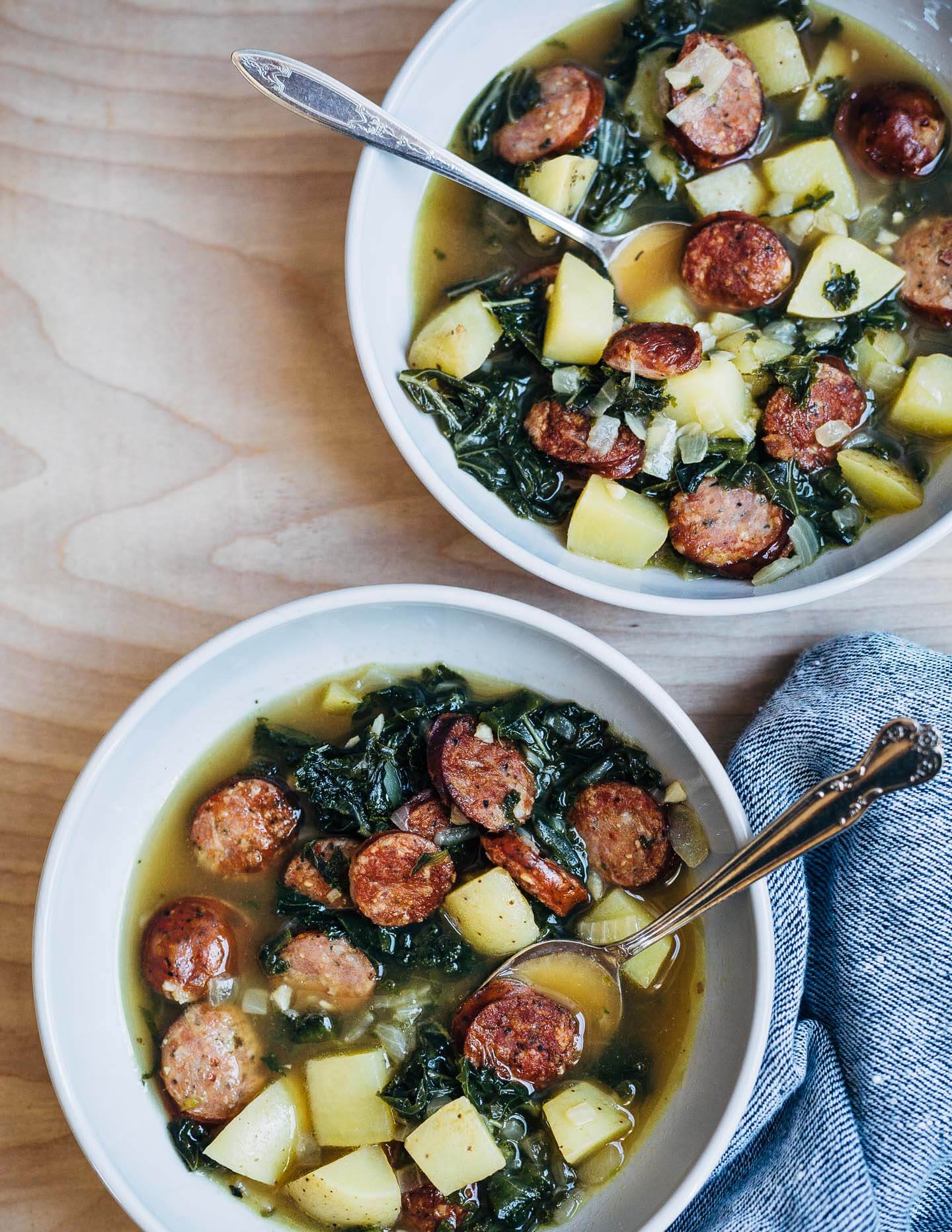 A fortifying sausage and kale stew with big flavor and a bit of heat. This versatile stew is ideal for busy weeknights, or anytime you need a nutrient-dense, one-pot meal.