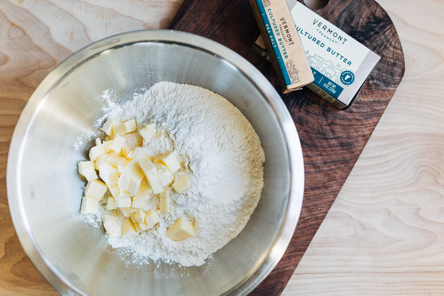 Making biscuits with cultured butter.