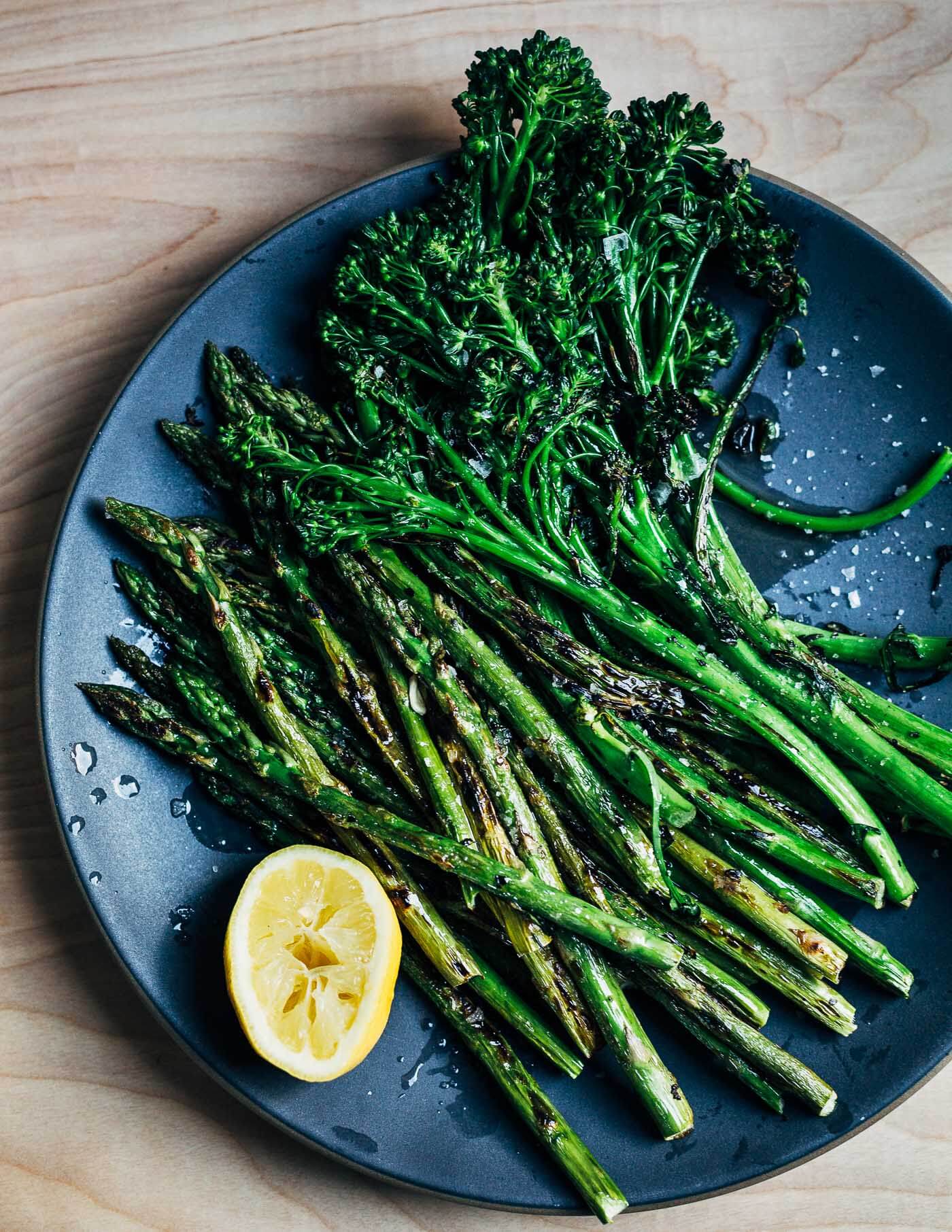 Sautéed asparagus and broccolini with lemon and sea salt. 