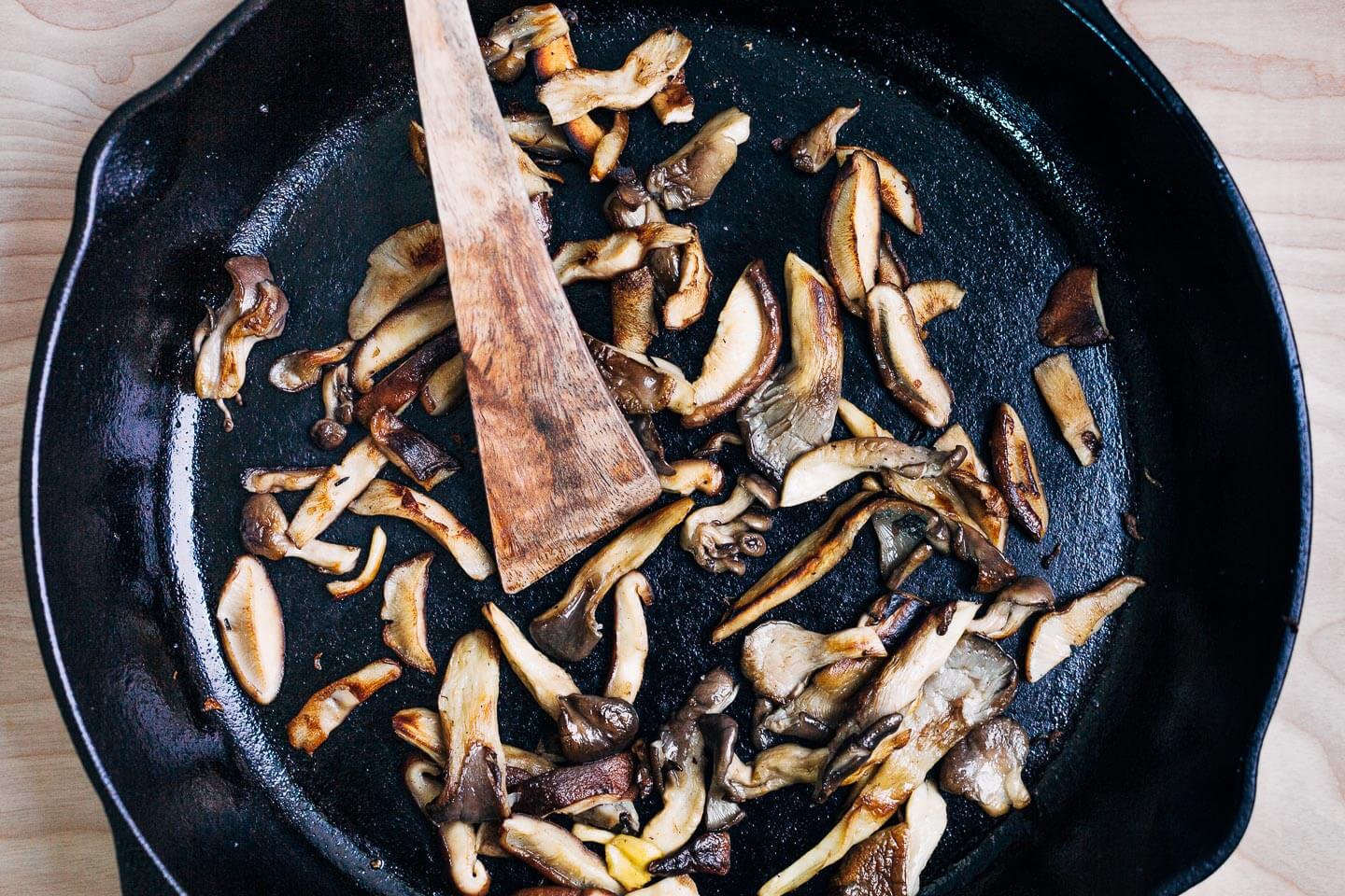 Sautéed mushrooms. 