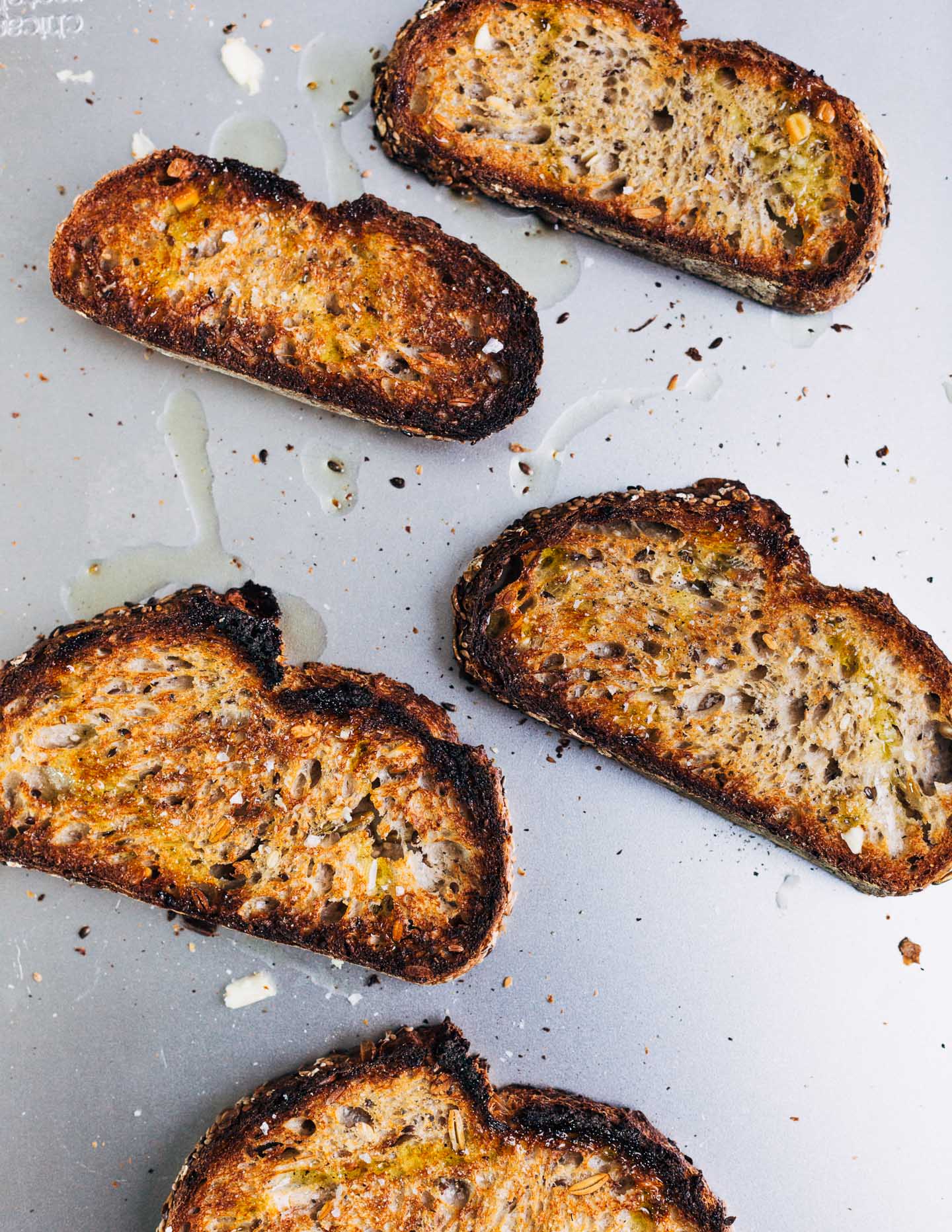 Rustic sourdough toasts
