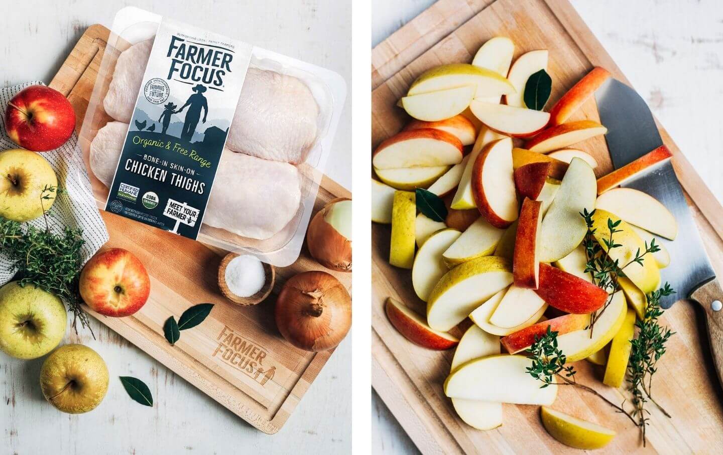 Farmer Focus Chicken Thighs, plus fresh herbs and crisp fall apples