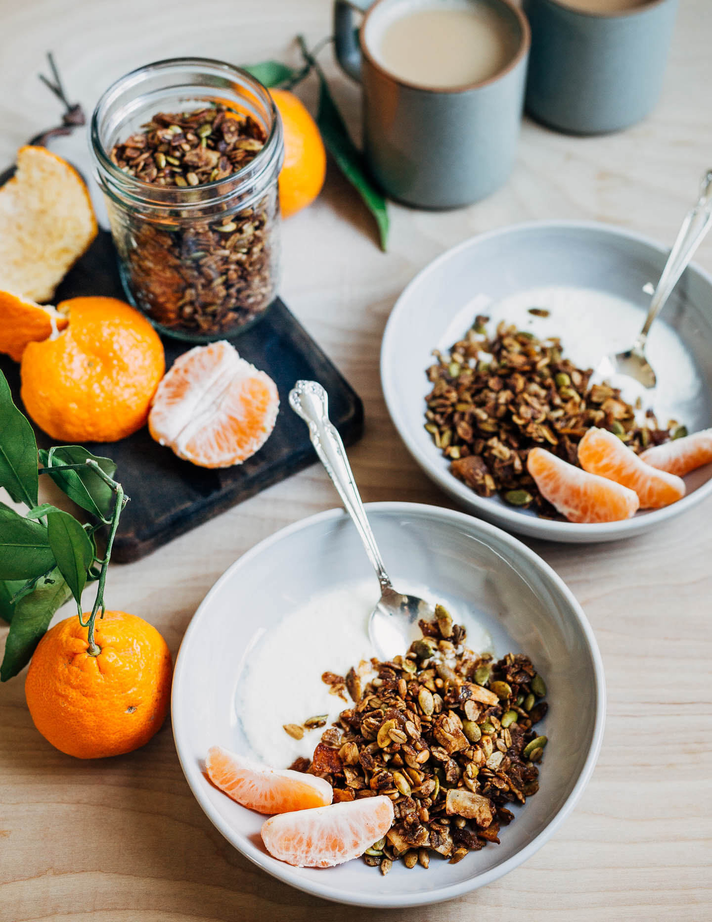 With lots of ginger, smoky molasses, and abundant spice, this perfectly clumpy gingerbread granola shifts breakfast into full holiday mode. It also makes an excellent edible holiday gift.