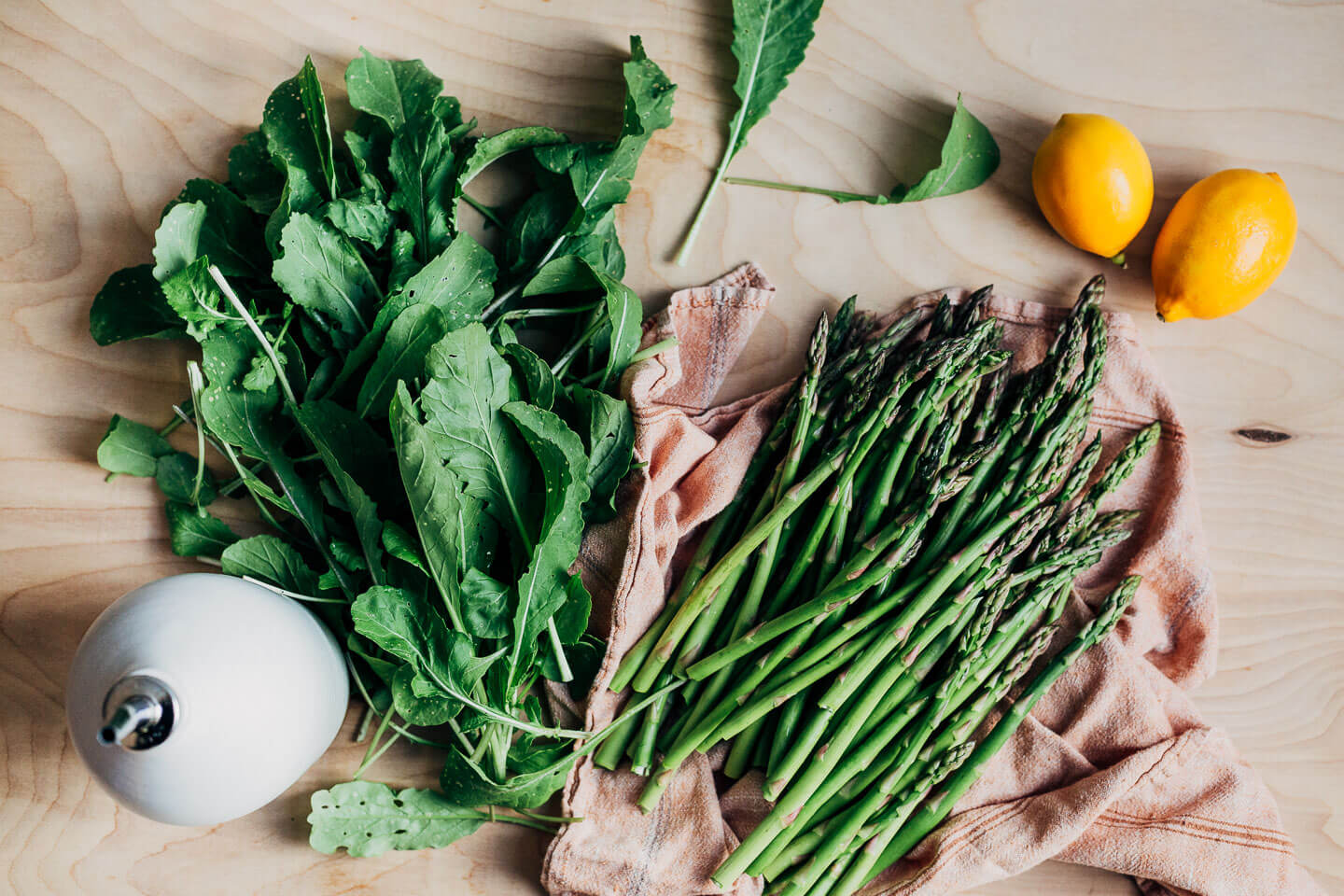 Arugula, asparagus, and Meyer lemons